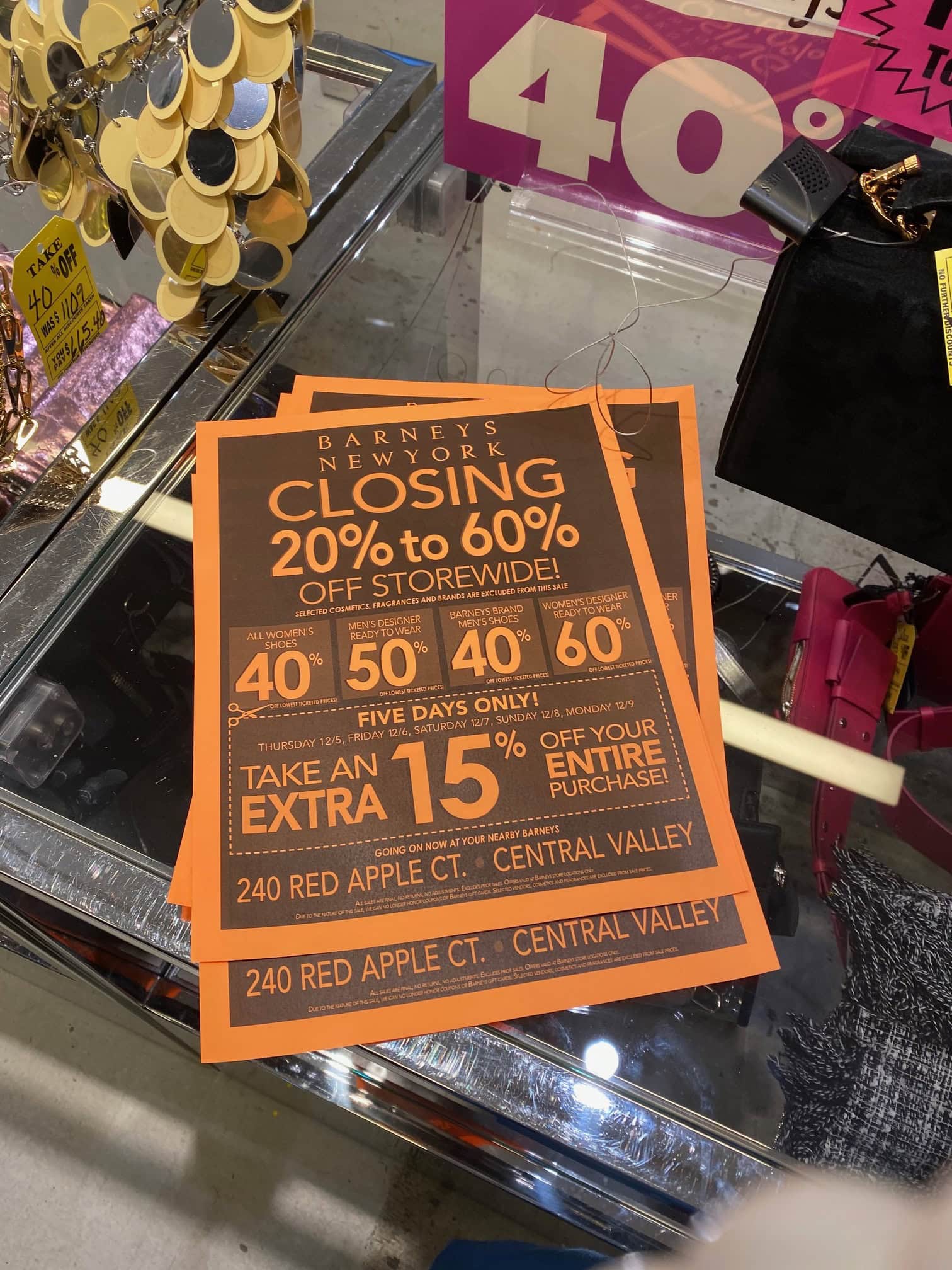 Barneys warehouse closing sale merchandise